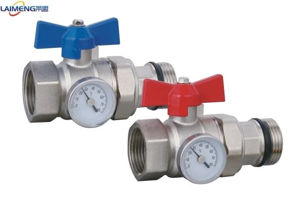 Straight Type Brass Ball Valve with Thermometer